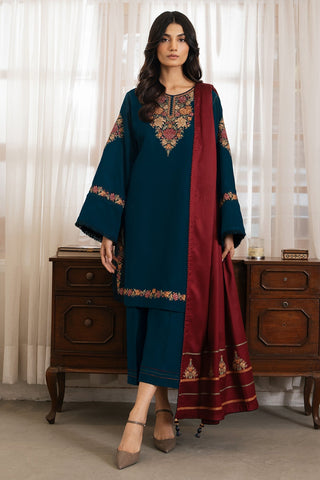 EMBROIDERED DHANAK UNSTICED 3 PIECE