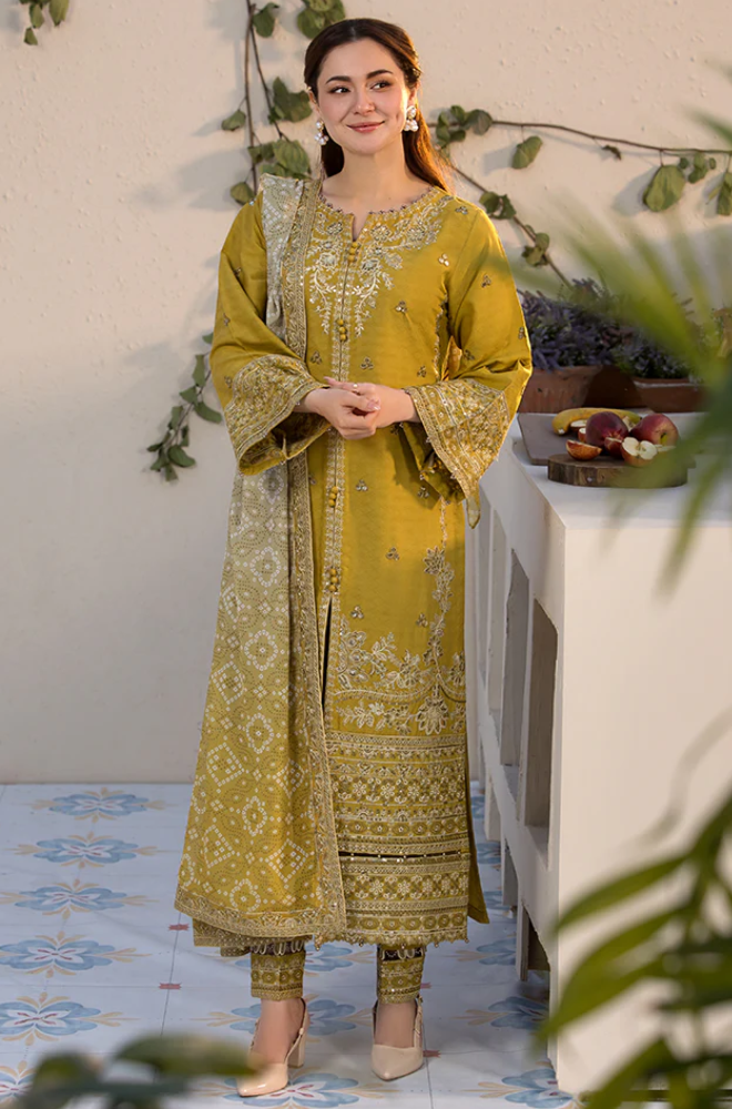 Laam - Winter 3PC Dhanak Embroidered Suit-