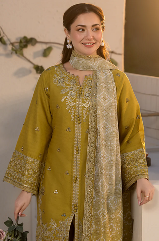 Laam - Winter 3PC Dhanak Embroidered Suit-