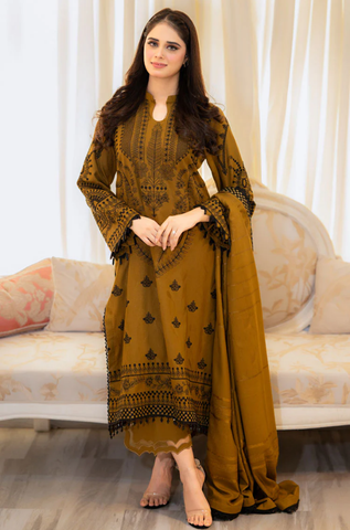 Urge - Winter 3PC Dhanak Embroidered Suit -