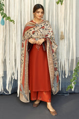 URGE -  – Luxury Embroidered 3-Piece in DHANAK UNSTICED