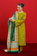 URGE -  – Luxury Embroidered 3-Piece in DHANAK UNSTICED