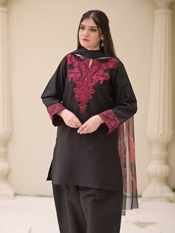 Zaroon – Luxury Embroidered 3-Piece in linen