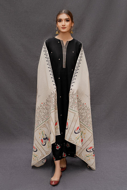 URGE -  – Luxury Embroidered 3-Piece in DHANAK UNSTICED