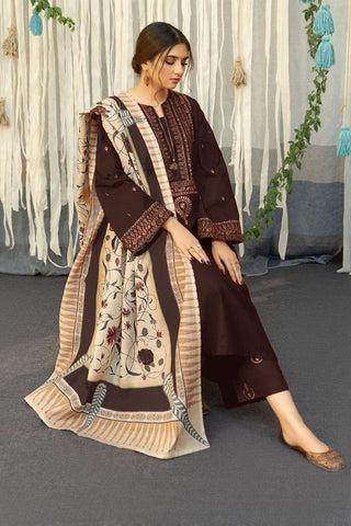 URGE -  – Luxury Embroidered 3-Piece in DHANAK UNSTICED