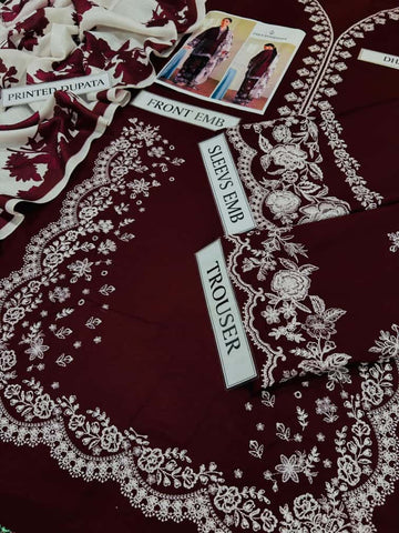 ZARA SHAHJAHAN  Dhanak Embroidered 3 Piece | AS-19