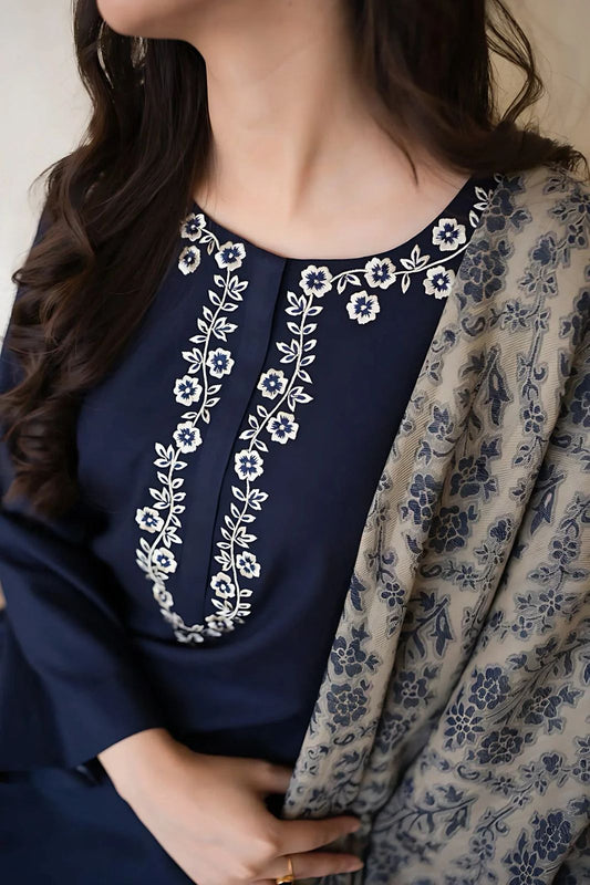 ASLINE– Luxury Embroidered 3-Piece in DHANAK